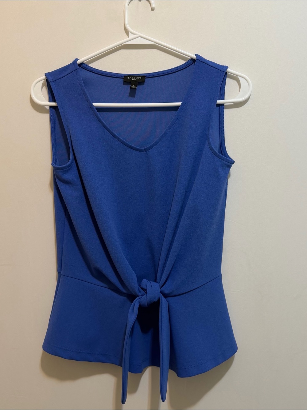 Talbots Cobalt Blue Sleeveless Tie-Front Tank